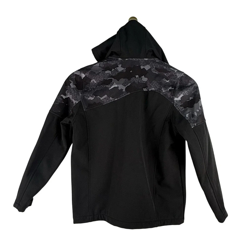 Snozu Boy's Extreme Gear Softshell Fleece‎ Lined Jacket Black/Forest Camo 10/12